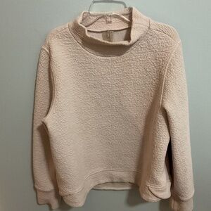 Calia Fleece-lined Cowl Neck Sweatshirt, High/Low Hem, Medium, Lightest Pink